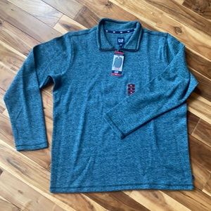 Green gap long sleeve zip up shirt
